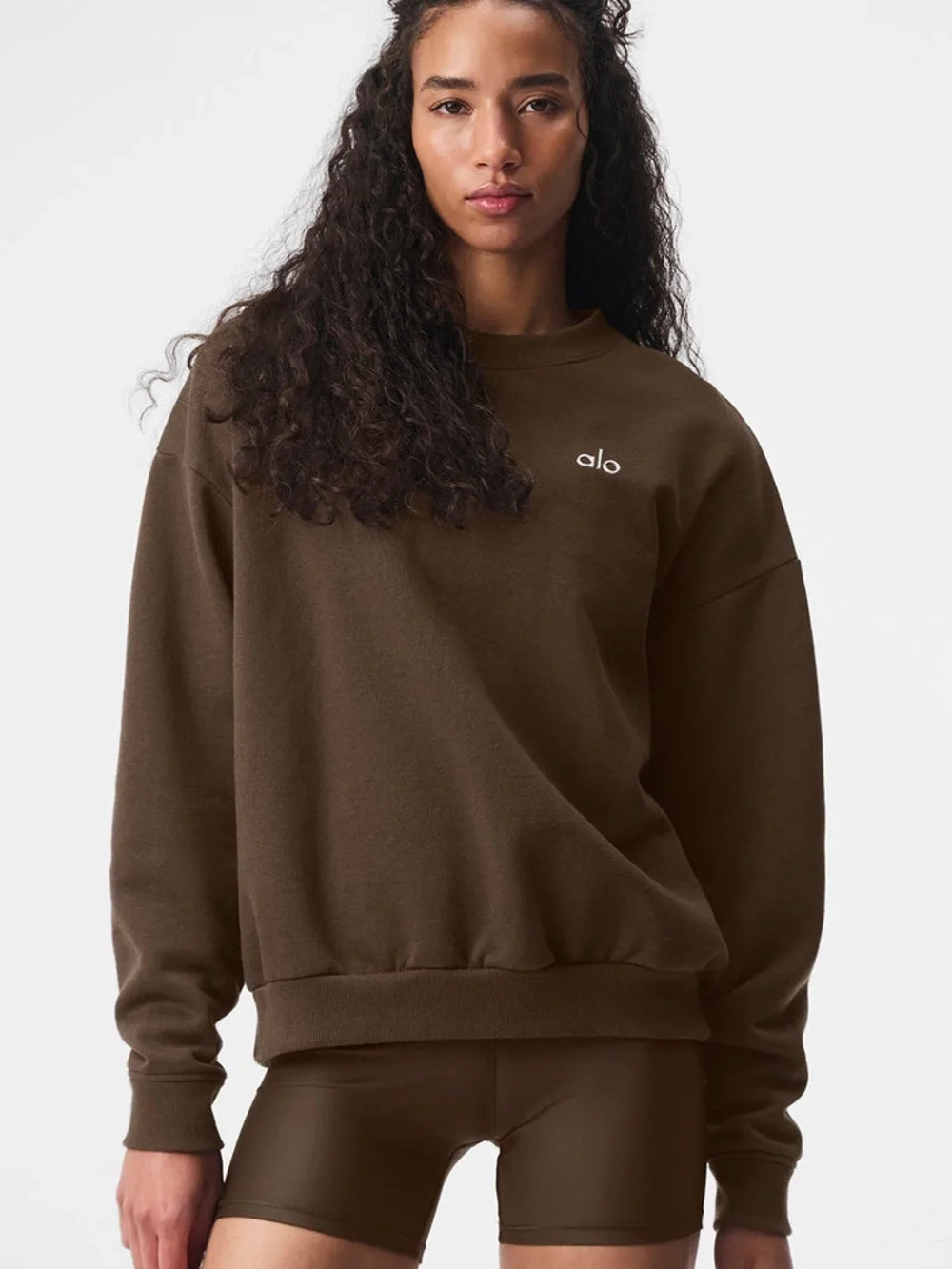 ALO Yoga  Chocolate Brown Crewneck Sweatshirt
